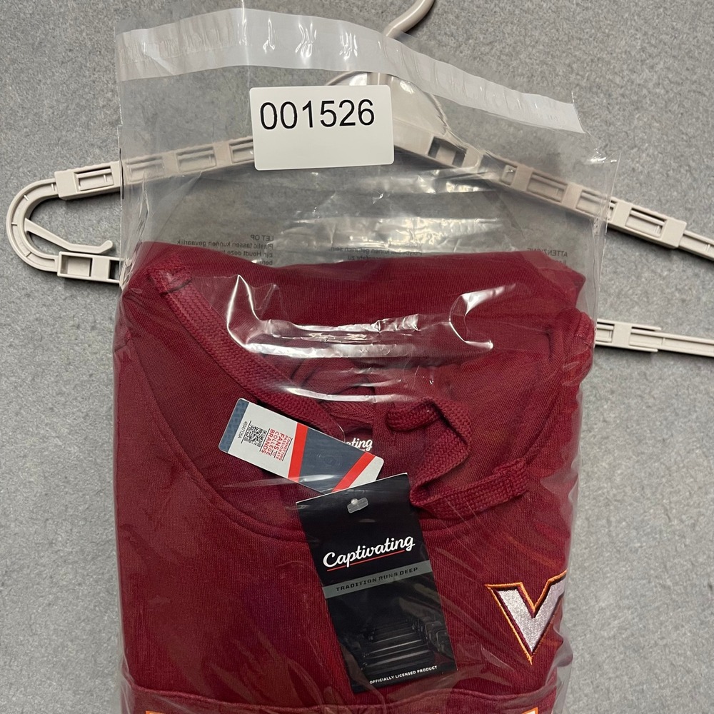 Virginia Tech Hokies Hoodie Mens XXL 2XL Red Sweatshirt NCAA Game Day Fan Gear - Picture 10 of 10